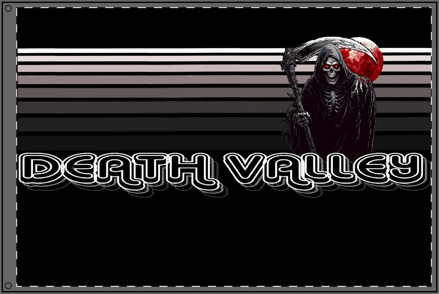 DEATH VALLEY Double Sided Black Flag