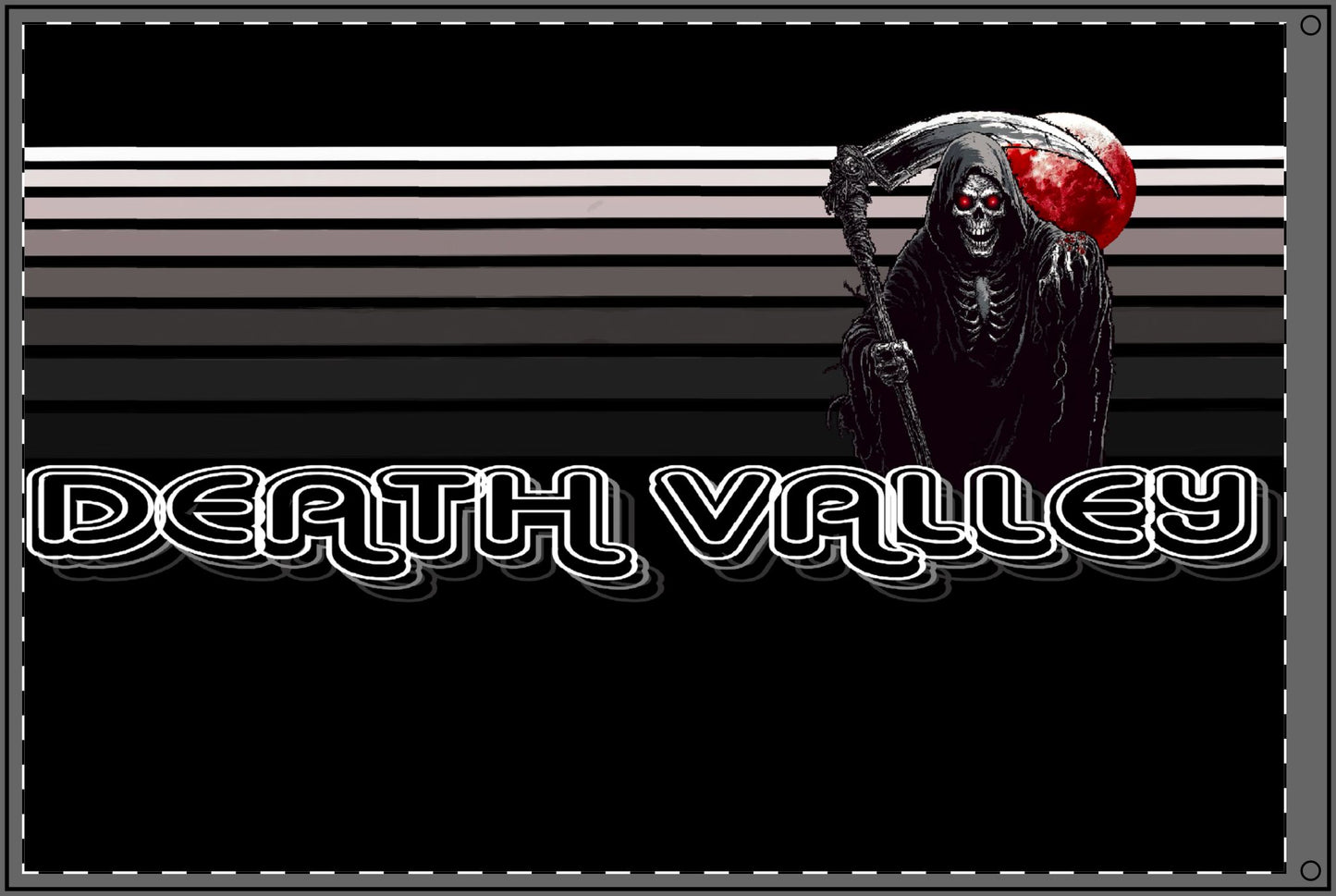 DEATH VALLEY Double Sided Black Flag