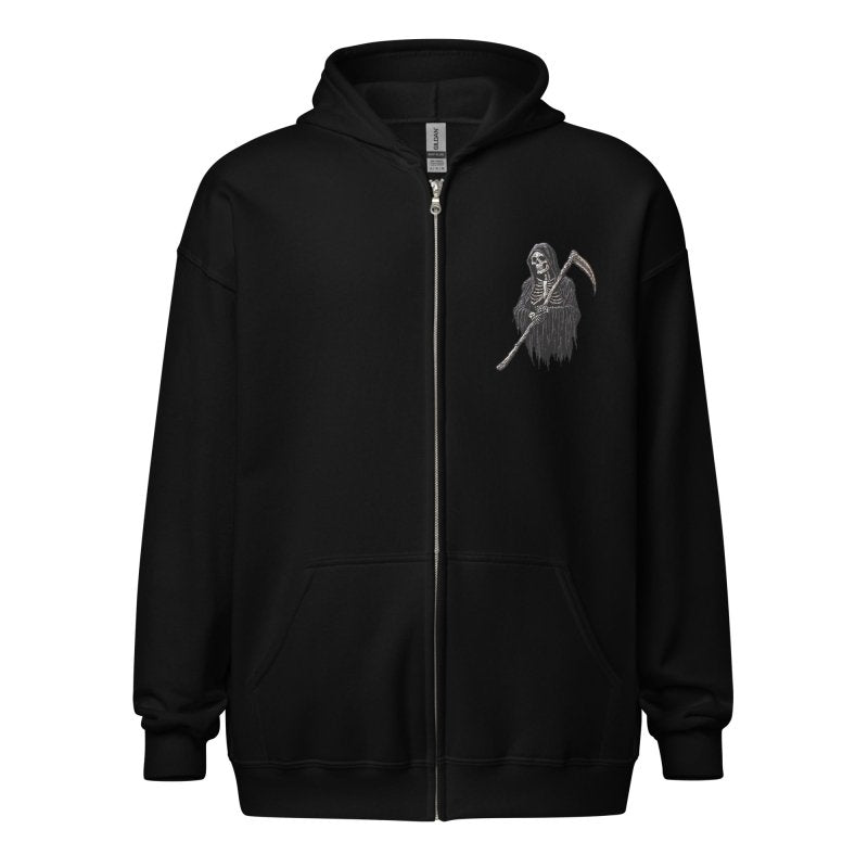 GRIM REAPER PATCH MENS heavy blend zip hoodie - Infernal Wear -