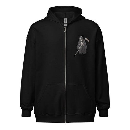 GRIM REAPER PATCH MENS heavy blend zip hoodie - Infernal Wear - 