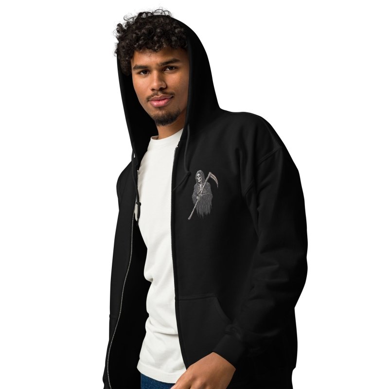 GRIM REAPER PATCH MENS heavy blend zip hoodie - Infernal Wear - 