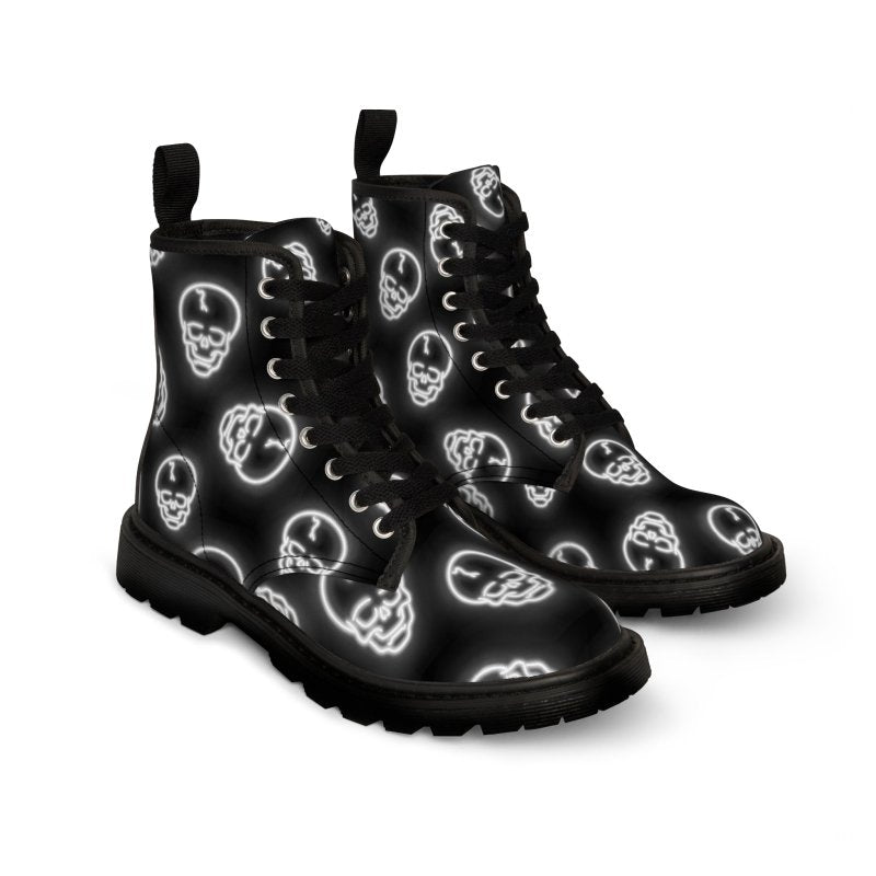 NEON SKULL Women’s/Men's Canvas Boots - Infernal Wear - Shoes - 