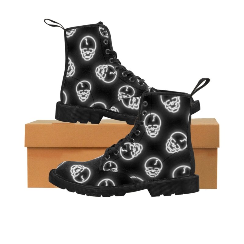 NEON SKULL Women’s/Men's Canvas Boots - Infernal Wear - Shoes - 