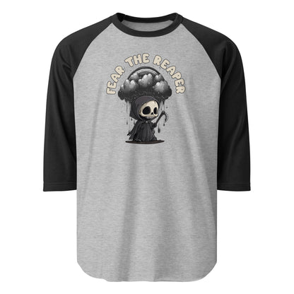 FEAR THE REAPER 3/4 GRY/BLK sleeve raglan shirt