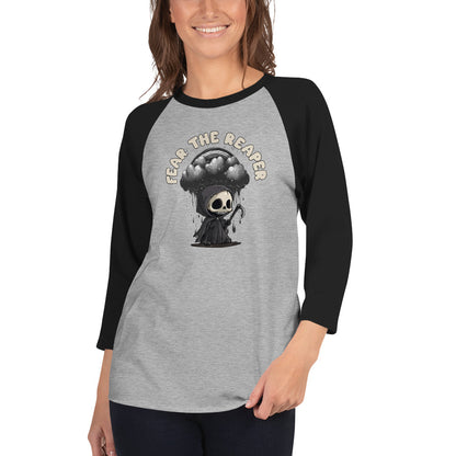 FEAR THE REAPER 3/4 GRY/BLK sleeve raglan shirt